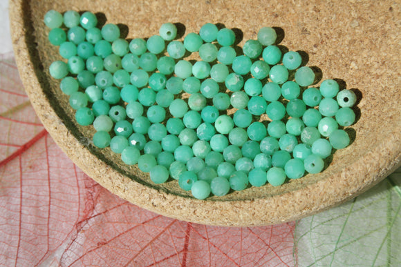 CHRYSOPRASE perles FACETTES 3 mm