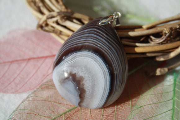 Pendentif en agate botswana