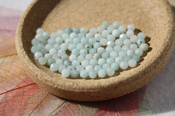 AMAZONITE perles FACETTES 4 mm