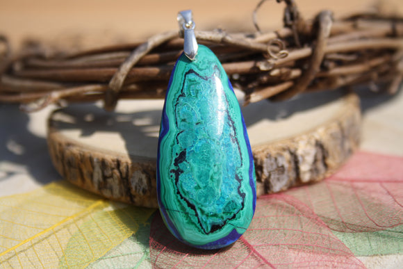 Pendentif en Azurite Malachite